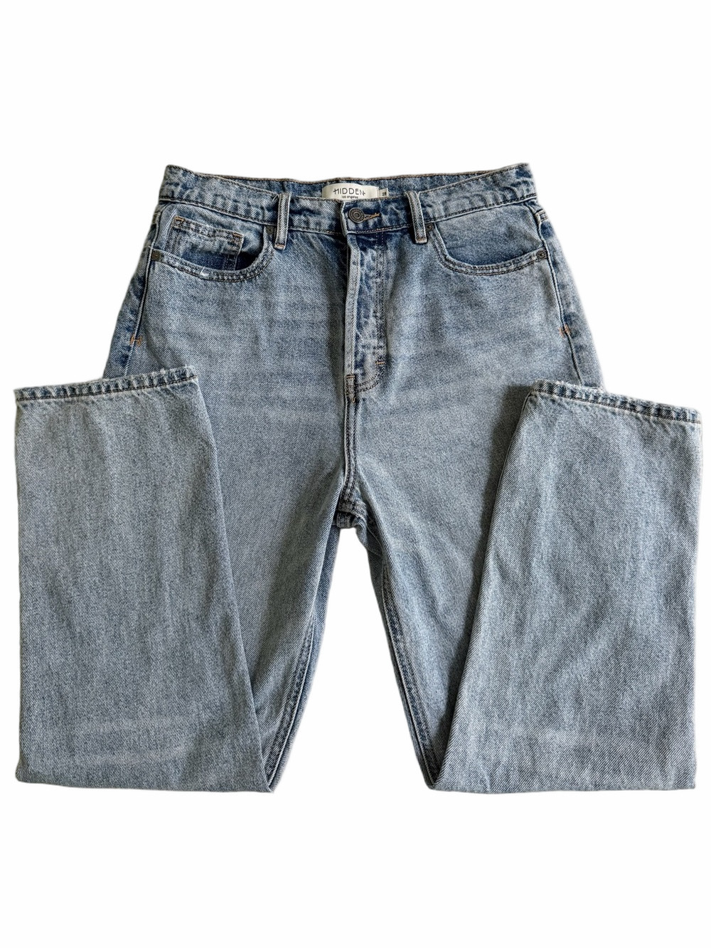 HIDDEN Jeans Light Wash High Rise
Straight Leg Denim Button Fly Size 28